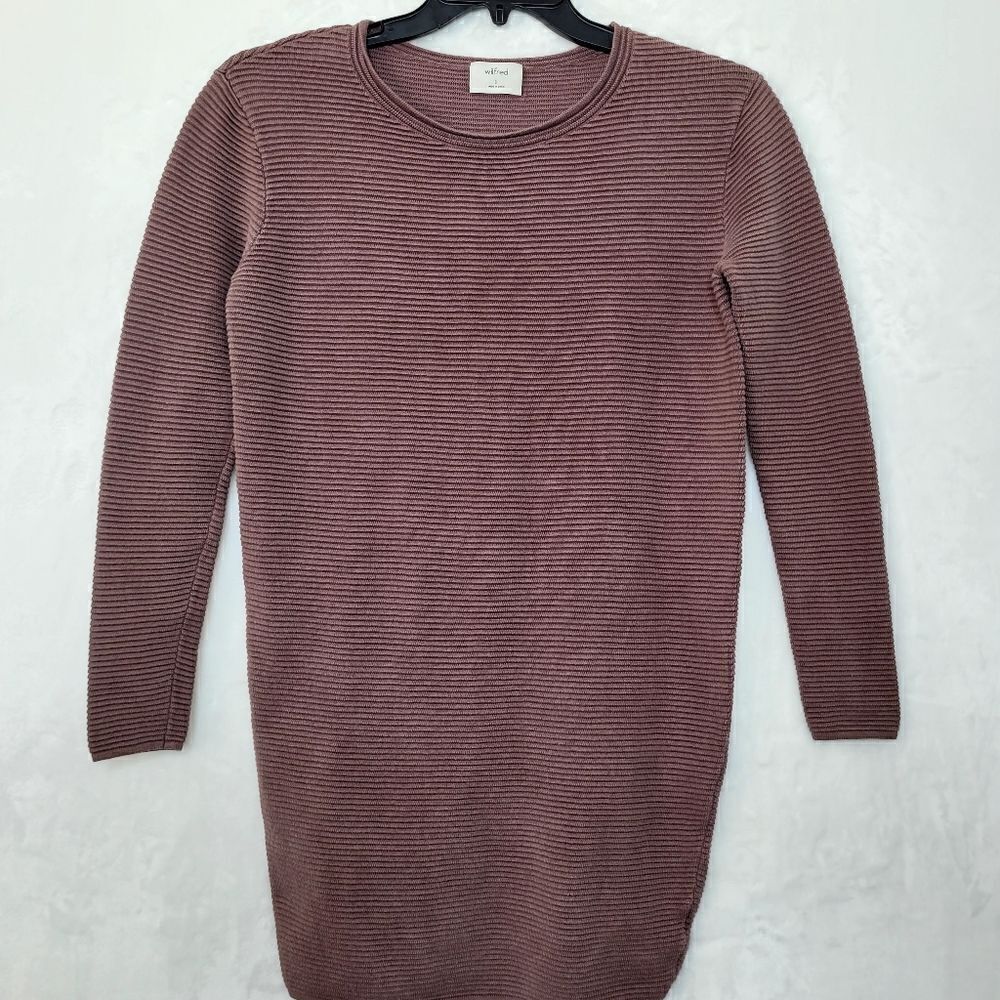 Wilfred Cashmere Silk Cotton Blend Ribbed Sweater Dress‎ Size Small